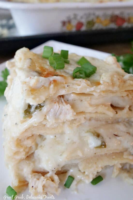 A serving of enchiladas on a white plate.